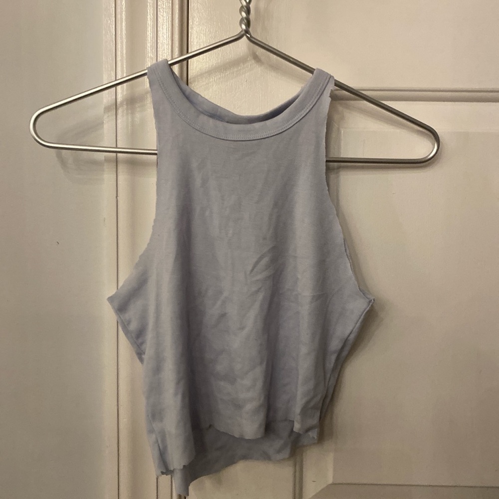 light blue top
